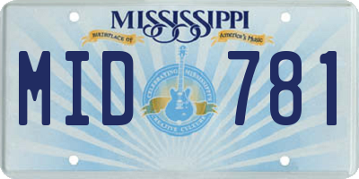 MS license plate MID781