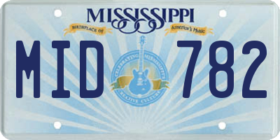 MS license plate MID782