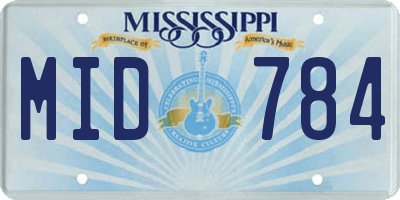 MS license plate MID784