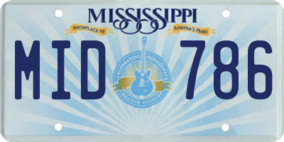 MS license plate MID786