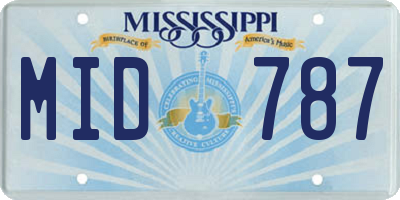 MS license plate MID787