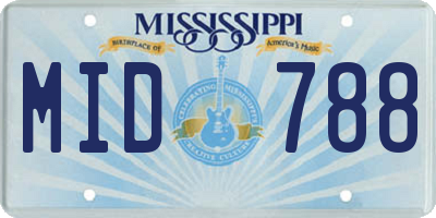 MS license plate MID788