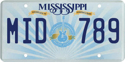 MS license plate MID789