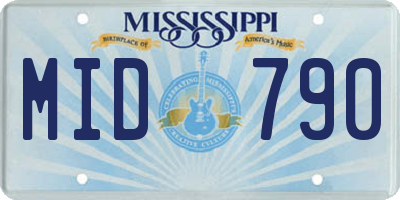 MS license plate MID790