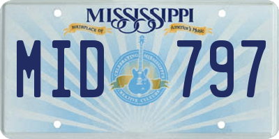 MS license plate MID797