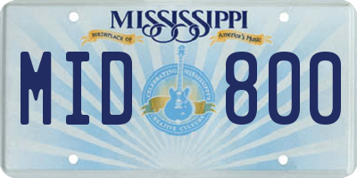 MS license plate MID800