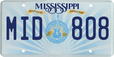 MS license plate MID808