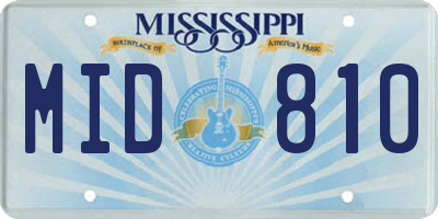 MS license plate MID810