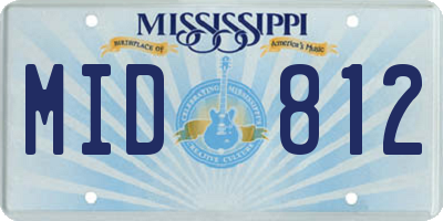 MS license plate MID812