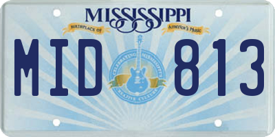 MS license plate MID813