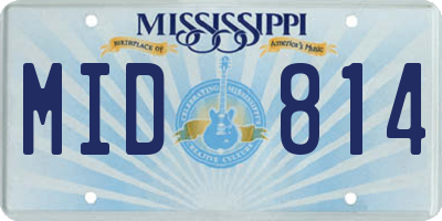 MS license plate MID814