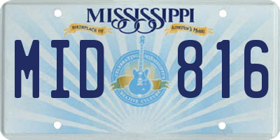 MS license plate MID816