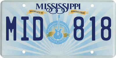 MS license plate MID818