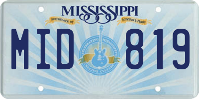 MS license plate MID819