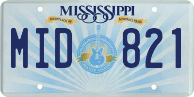 MS license plate MID821