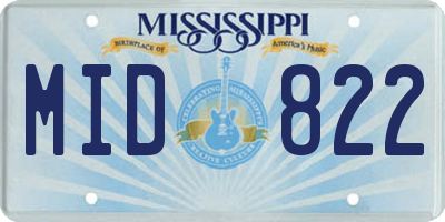 MS license plate MID822