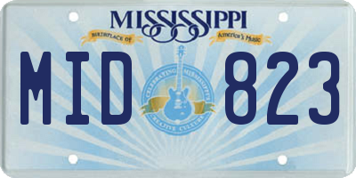 MS license plate MID823