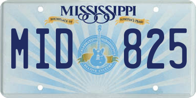MS license plate MID825