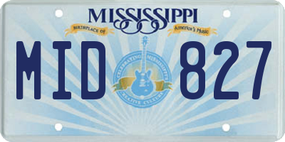 MS license plate MID827