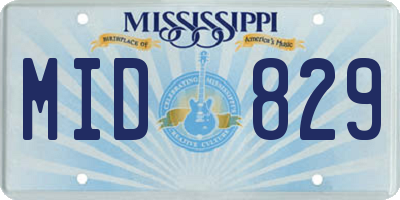 MS license plate MID829