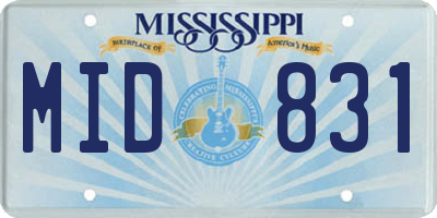MS license plate MID831