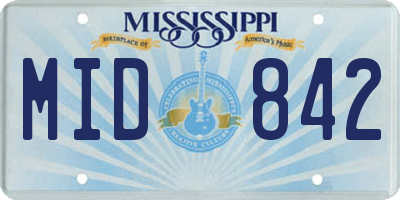 MS license plate MID842