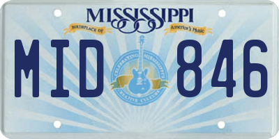 MS license plate MID846