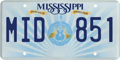 MS license plate MID851