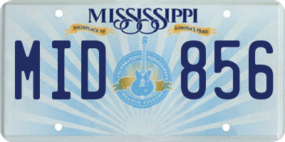 MS license plate MID856