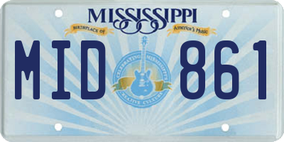 MS license plate MID861