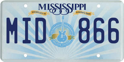 MS license plate MID866