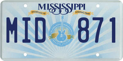 MS license plate MID871