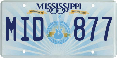 MS license plate MID877