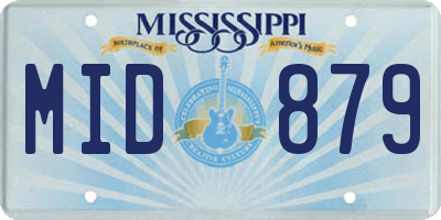 MS license plate MID879