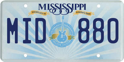 MS license plate MID880