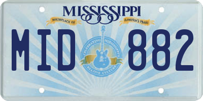 MS license plate MID882