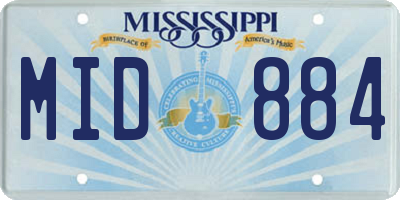 MS license plate MID884