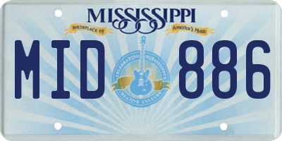 MS license plate MID886