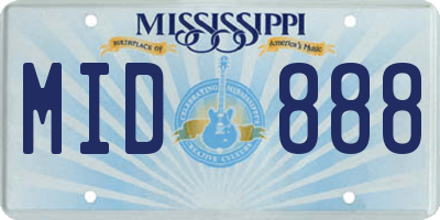 MS license plate MID888