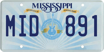 MS license plate MID891