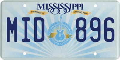 MS license plate MID896