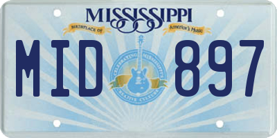 MS license plate MID897