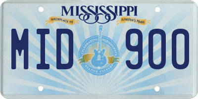 MS license plate MID900