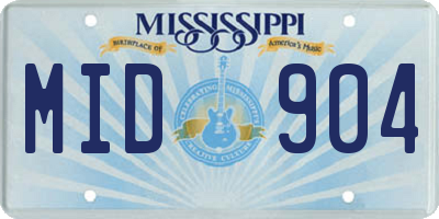 MS license plate MID904