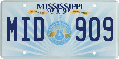 MS license plate MID909