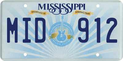 MS license plate MID912