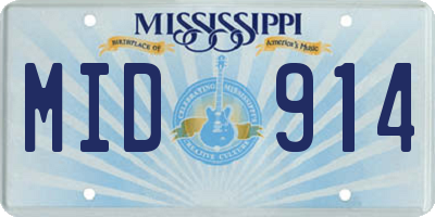 MS license plate MID914