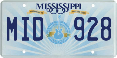 MS license plate MID928