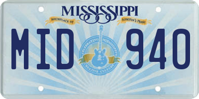 MS license plate MID940