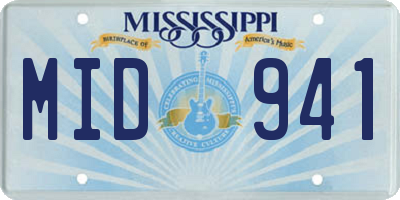 MS license plate MID941